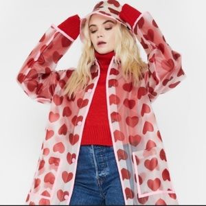 Lazy Oaf heart raincoat size small